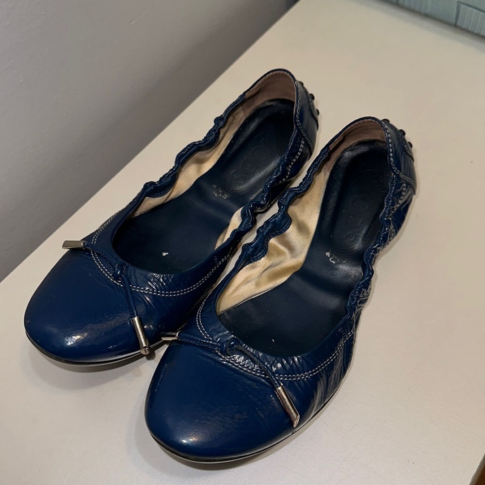 Tod's Blue Ballerina Dee Laccetto Flats